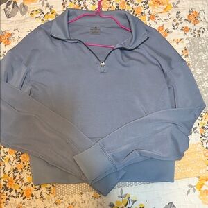 Light Slate Blue Quarter-Zip Pullover Sweatshirt